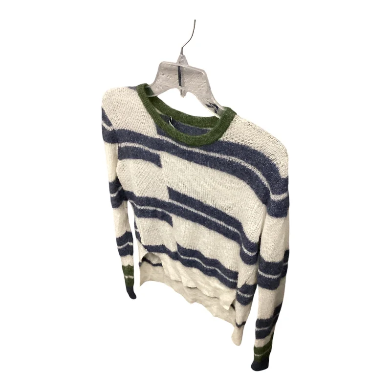 Sweater By Autumn Cashmere In Blue & Cream, Size: M