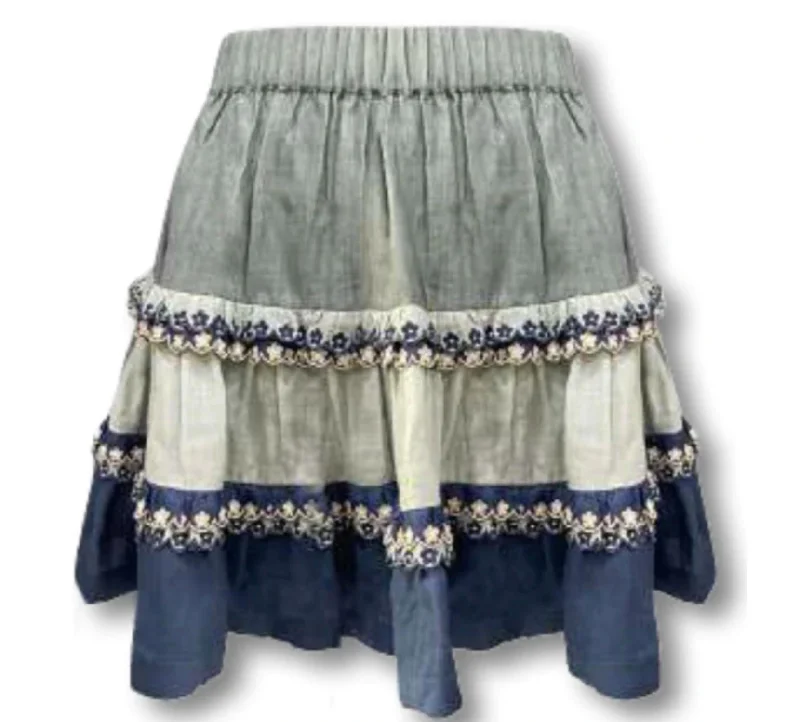 Women's Classic Attire Albany Tiered Skirt In Multi