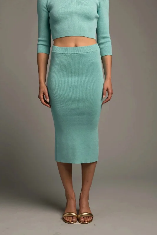 Women's Travel Apparel Knit Pick Skirt In Aqua Shine