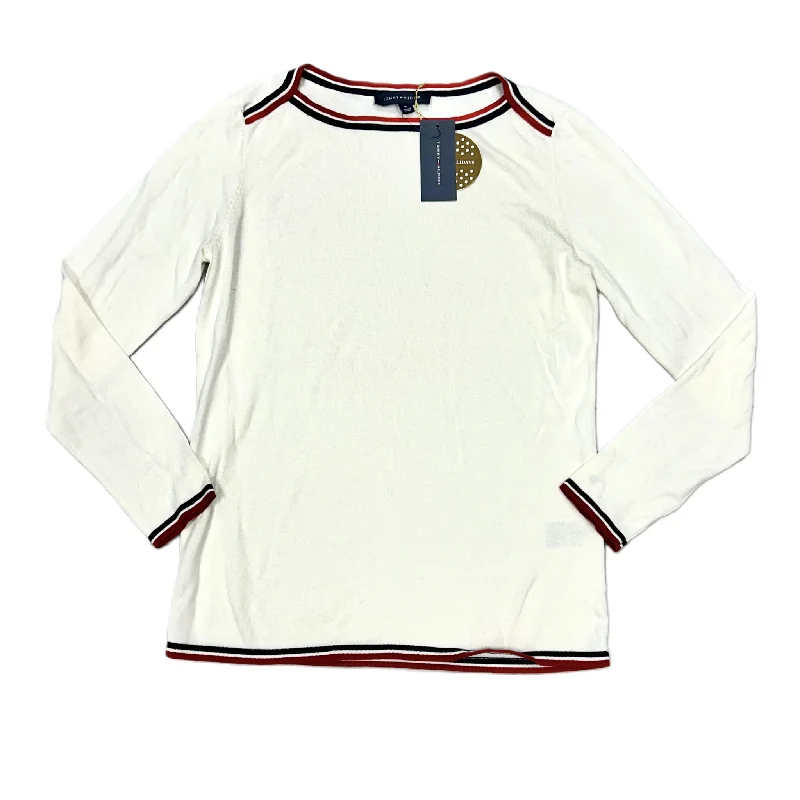 Sweater By Tommy Hilfiger In Ivory, Size: M