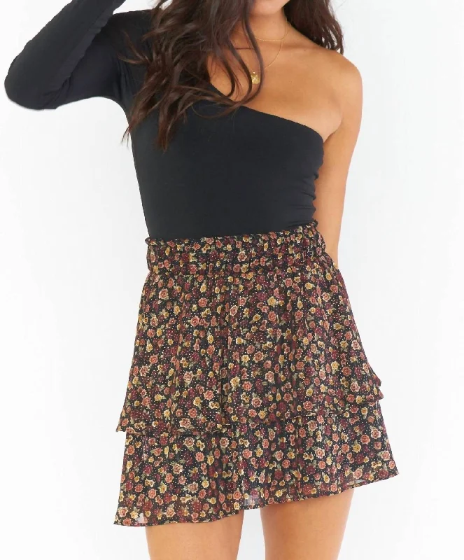 Charming Women's Outfit For Special Occasions Aiden Mini Skirt In Midnight Floral