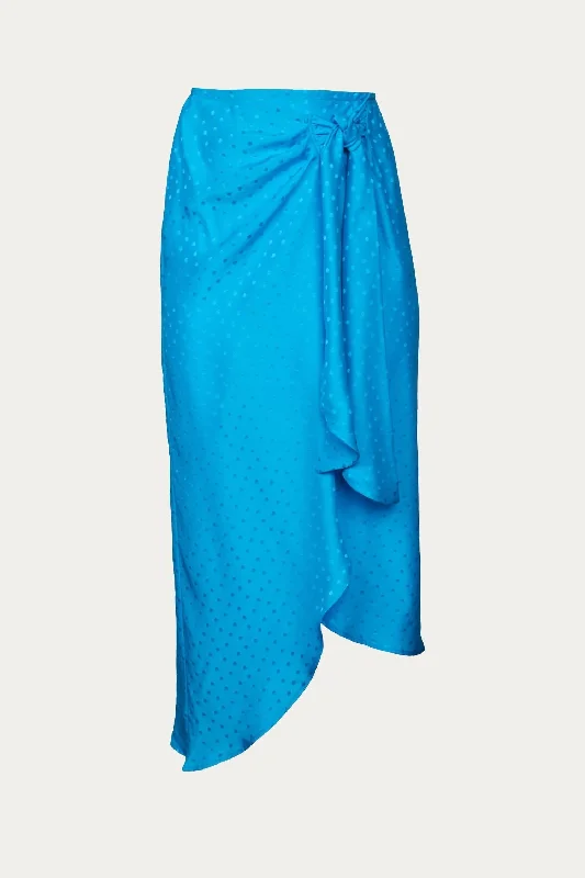 Women's High-Fashion Apparel Skirt In Turquoise Jacquard