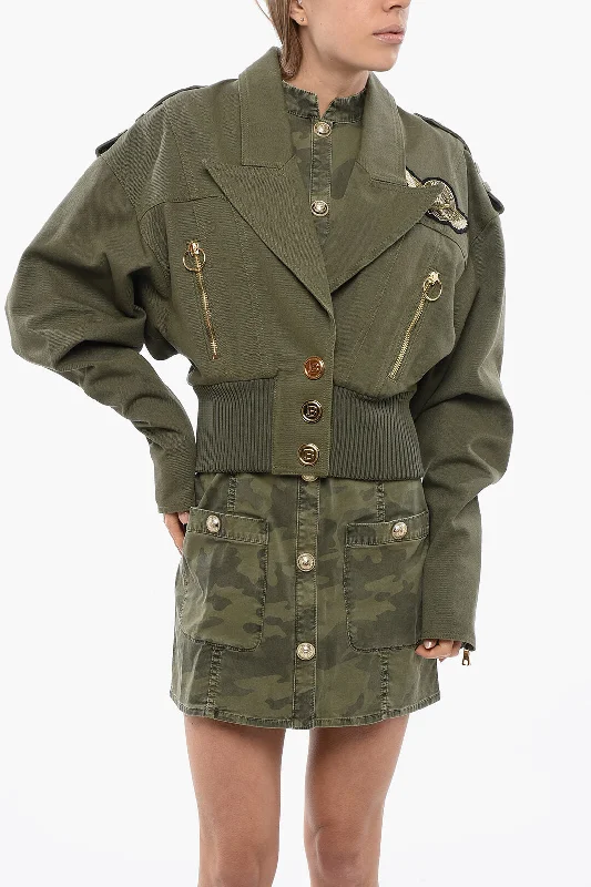 Charming Women's Clothes For Special Events Balmain Military Style Cropped Bomber