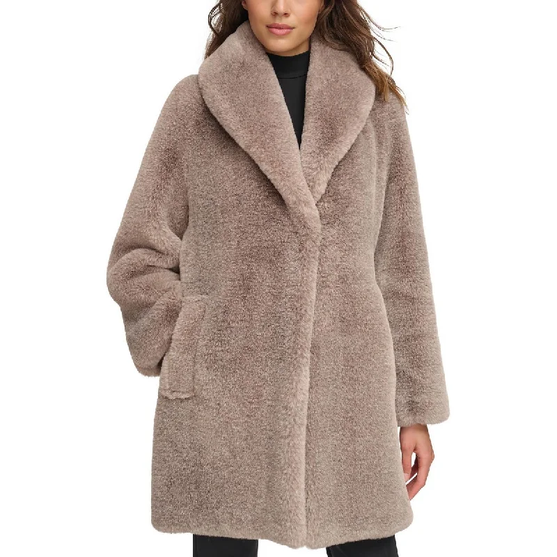 Women's High-Fashion Clothes Womens Long Formal Faux Fur Coat