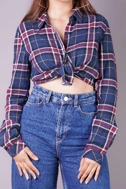 Season Sale Stylish Women's Garments For Holidays Checkered Shirt