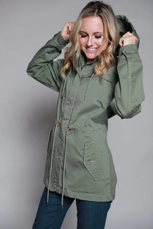 Women's Casual Apparel For Weekends Kimes Ranch Womens Longrider 2 Anorak Dk Sage Cotton Blend Jacket