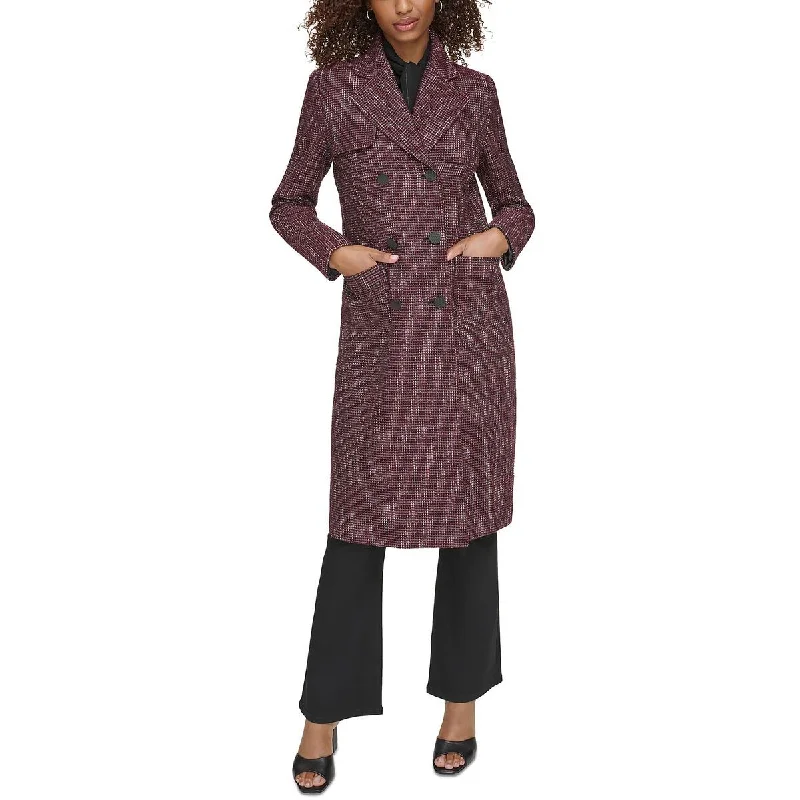 Casual Attire For Women Womens Tweed Double Breasted Long Coat