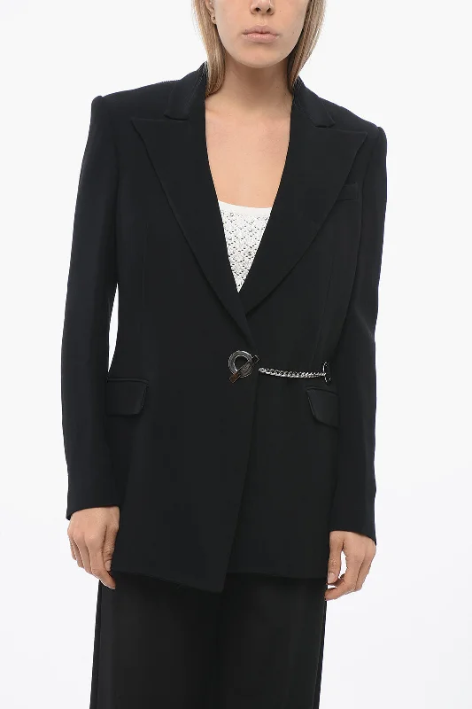 Women's Elegant Evening Outfit John Richmond Peak Lapel Toriko Blazer With Logoed Chain