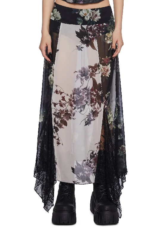 Women's Vacation Outfit Voice In A Bottle Maxi Skirt - Floral