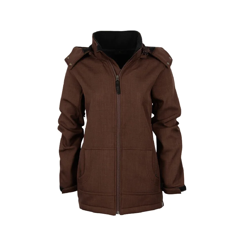 Affordable Women's Apparel STS Ranchwear Womens Weston Chocolate Poly/Spandex Softshell Jacket