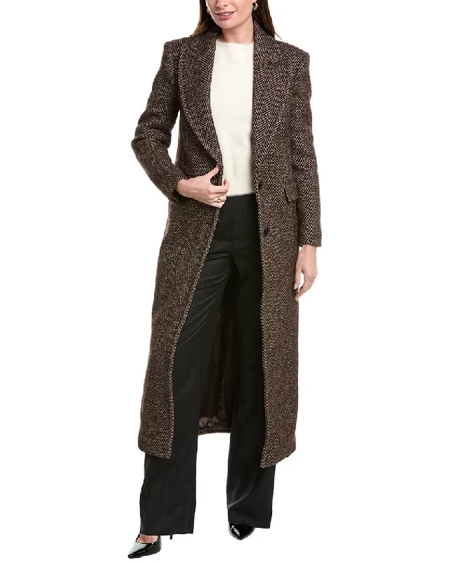 Women's Clothes And Garments Michael Kors Collection Chesterfield Wool, Silk, & Alpaca-Blend Coat