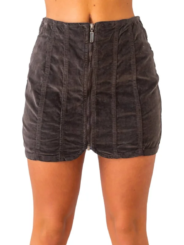 Women's Seasonal Garments Layla Cord Mini Skirt In Espresso Bean