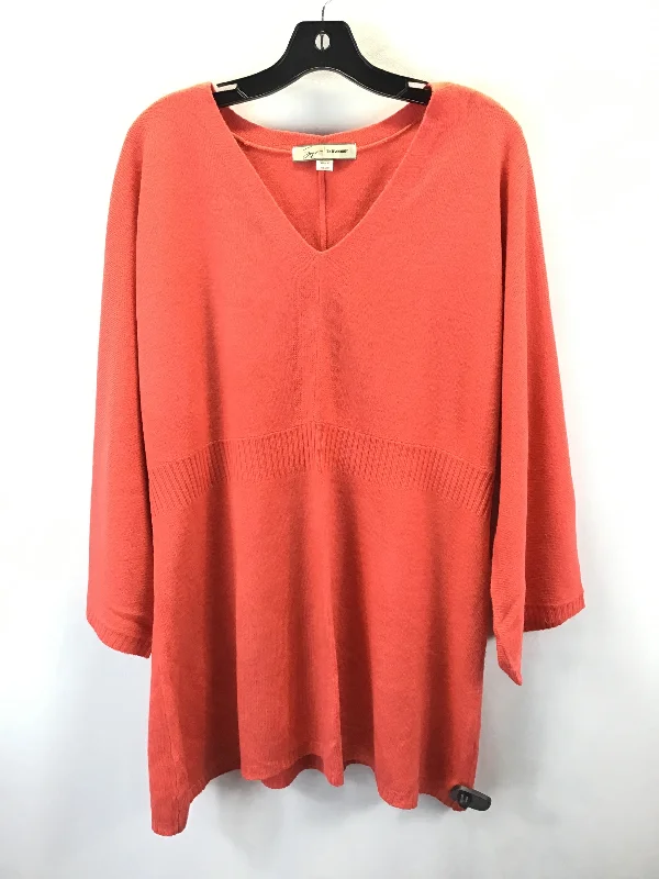 Sweater By Avenue In Orange, Size: 1x