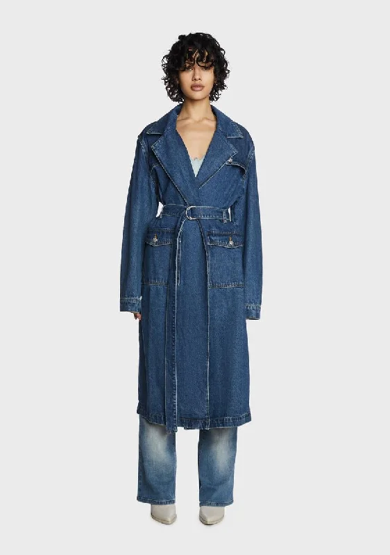 Comfortable Women's Clothing Bandit Denim Trench