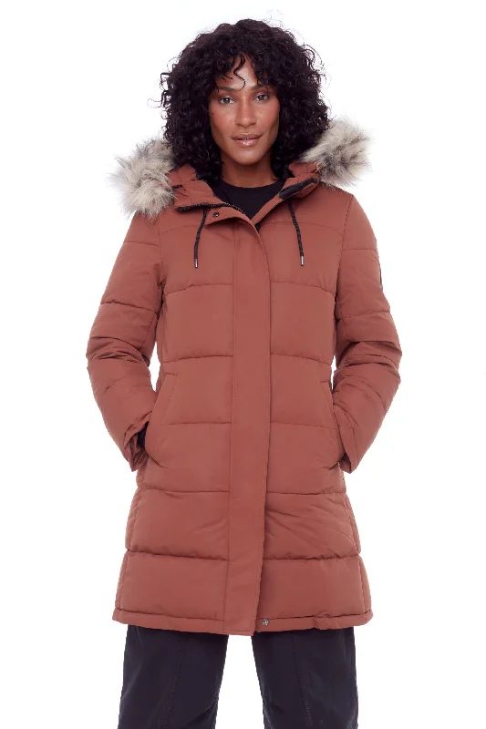 Women's High-Fashion Attire AULAVIK | WOMEN'S VEGAN DOWN (RECYCLED) MID-LENGTH HOODED PARKA COAT