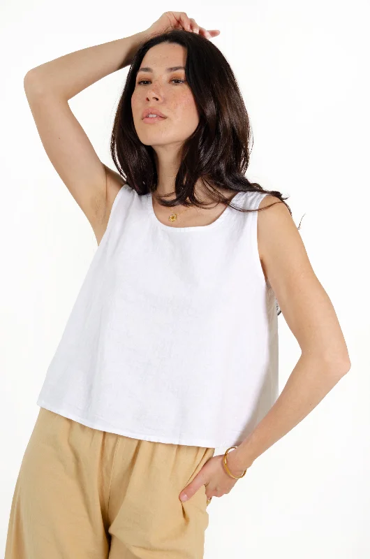 You'll Love Us Because Stylish And Comfortable Clothing For Women LOLA TOP // WHITE LINEN