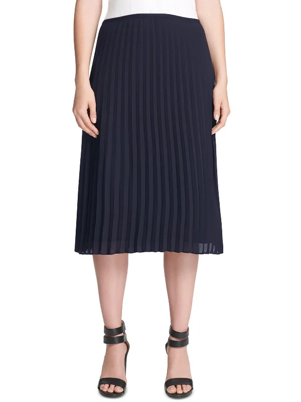 Formal Attire For Women Petites Womens Chiffon Pleated Midi Skirt