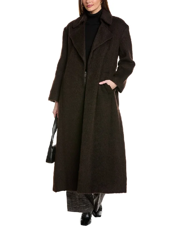 Chic Women's Attire Kenneth Cole Wool-Blend Trench Coat