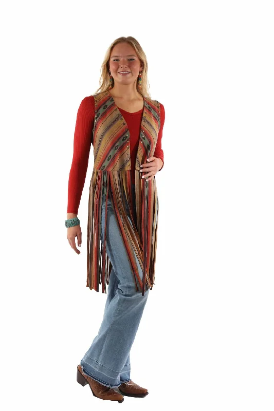 Women's Athletic Outfit Scully Womens Southwest Fringe Serape Polyester Vest