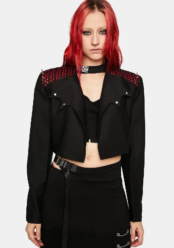 Women's Clothing Apparel Studded Moto Jacket