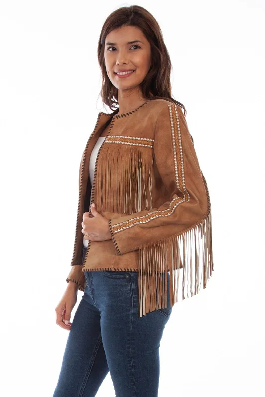 Women's Vacation Garments Scully Womens Buckskin Leather Whip Stitch Stud Jacket