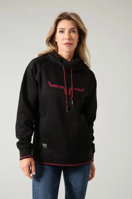 Women's Luxury Attire Kimes Ranch Womens Two Scoops Black Cotton Blend Hoodie