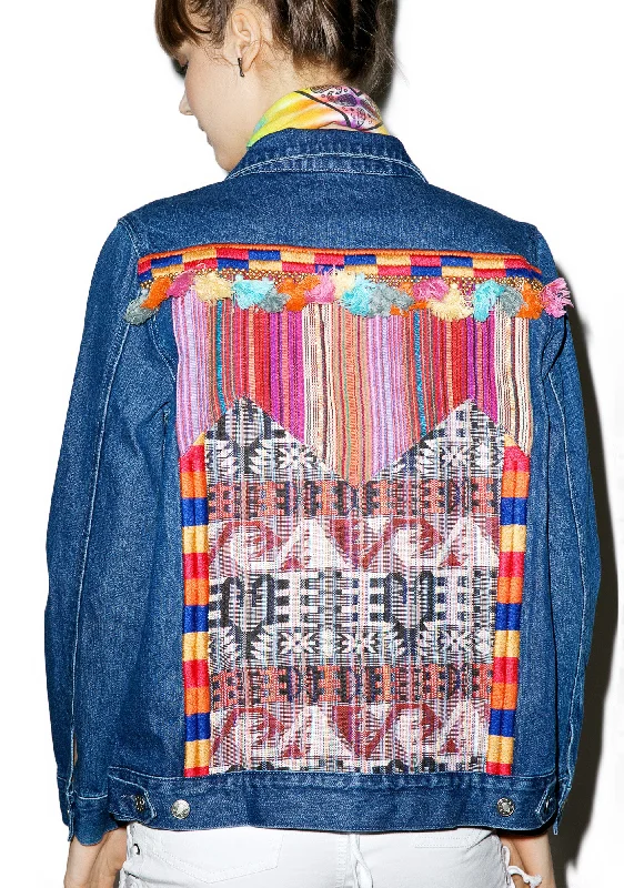 Women's Seasonal Clothes Interwoven Memories Denim Jacket