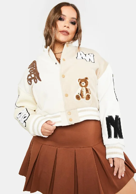 Women's Charming Outfit For Events Plus Reula Letter Jacket