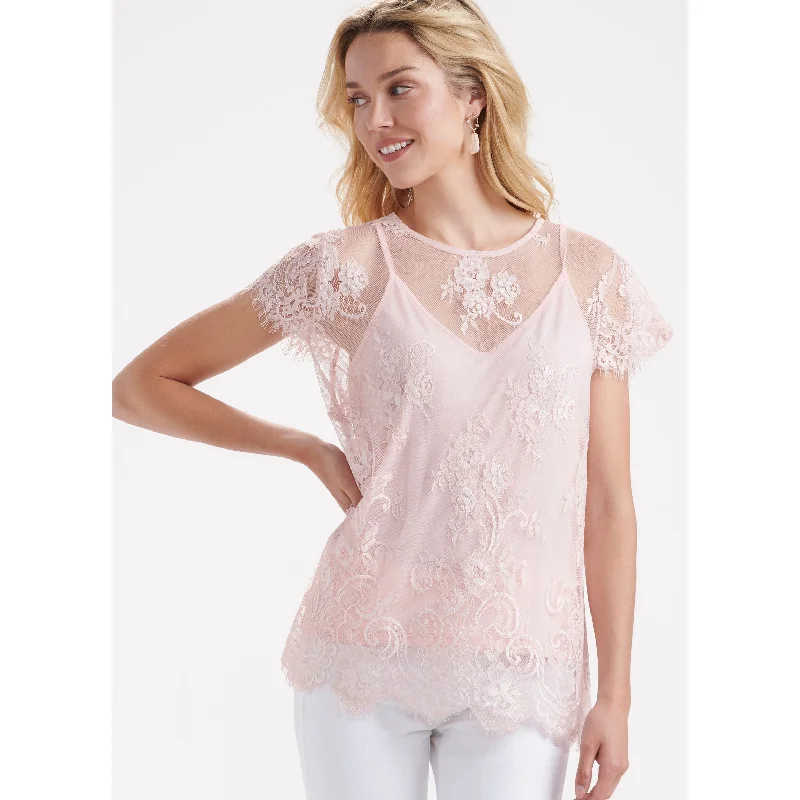 Holiday Attire Sale Charlie Paige Layered Top with Lace