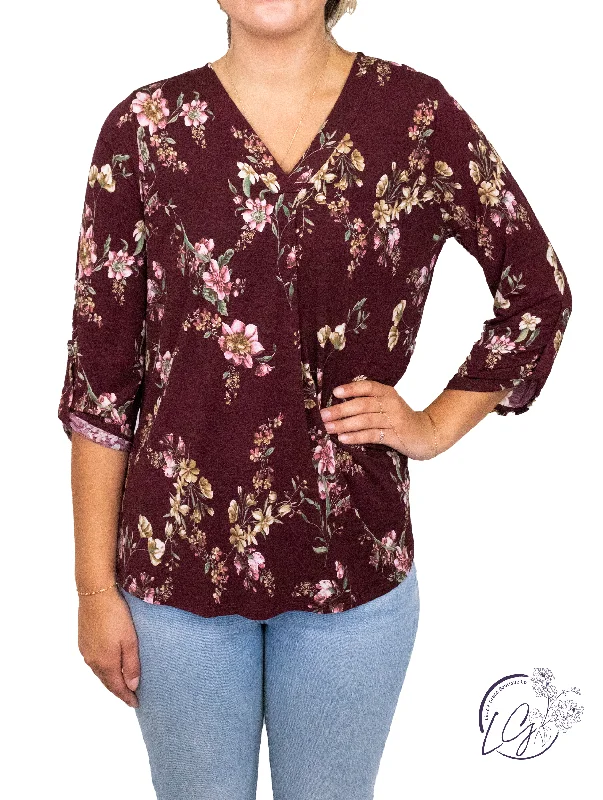 Discover Now Wine Floral Scarlett Classic Top