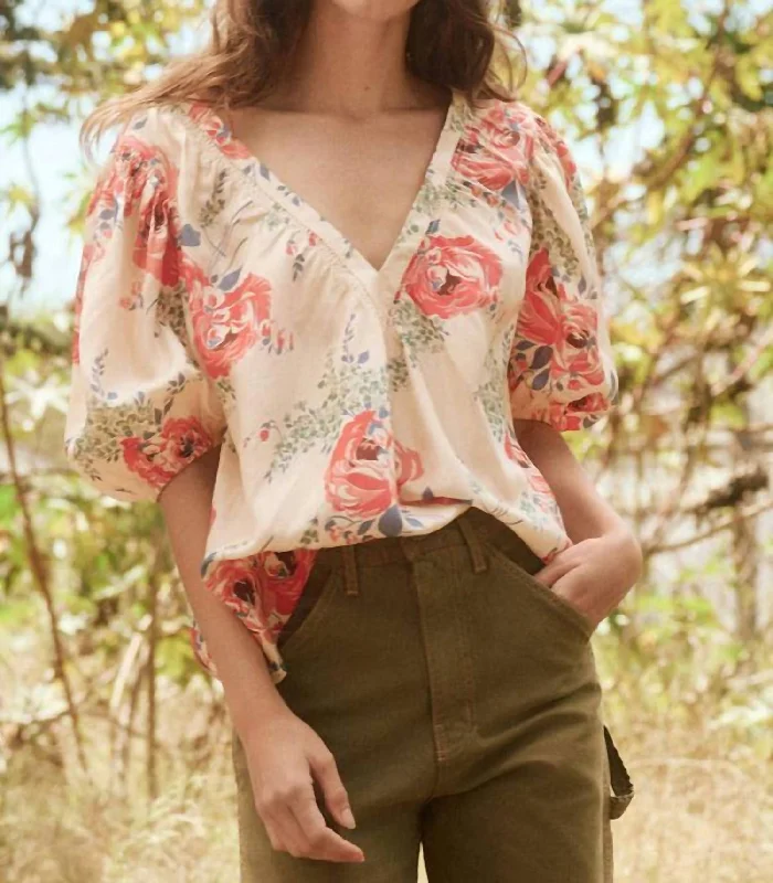 Elevated Casual Discounts The Bungalow Top In Echo Rose Print