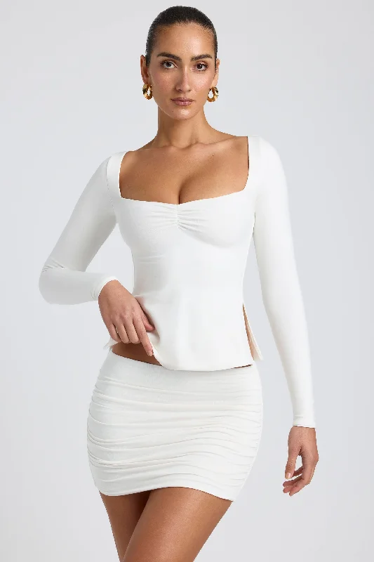 Clearance Sale, All Cheap Modal Sweetheart-Neck Top in White