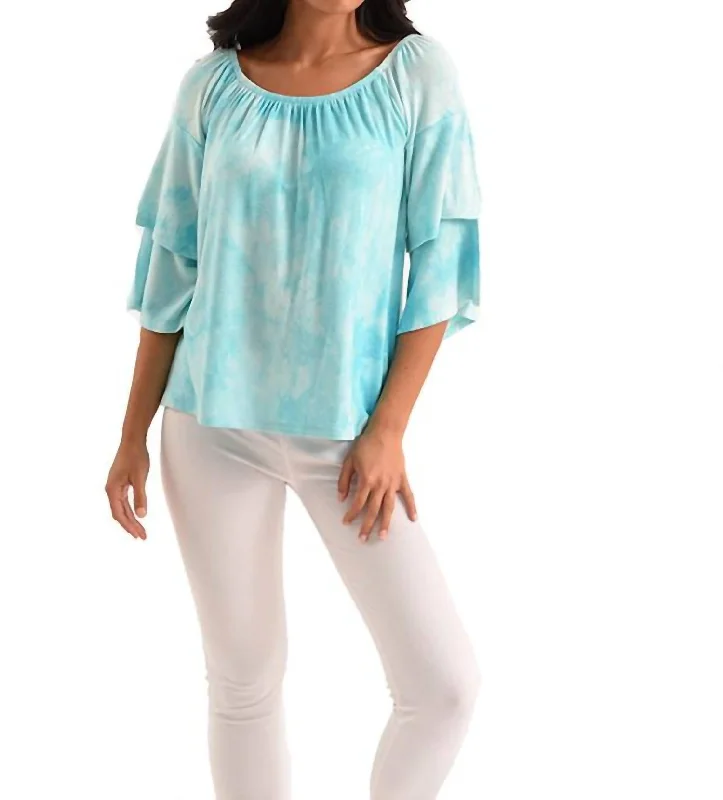 Limited Time Special Offer Hailey Tie Dye Kashmira Top In Blue