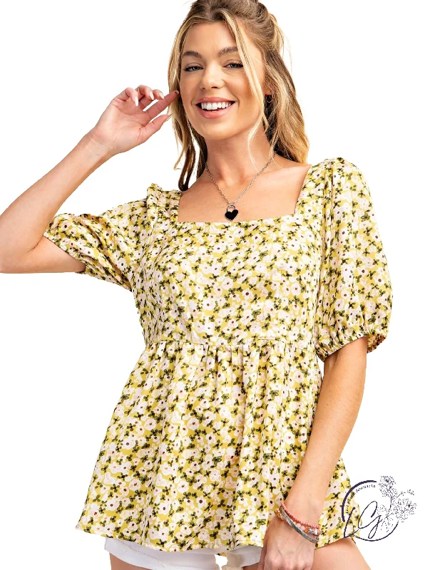 Fashion-Forward Offers Wildflower Puff Sleeve Top