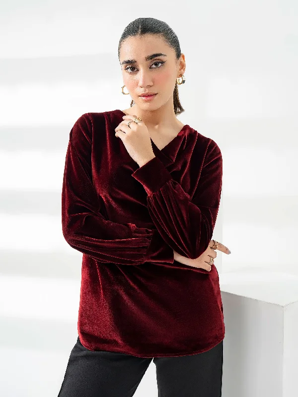 Casual Chic Dyed Velour Top