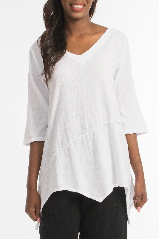 New Season Fashion Preview Sale Rachel Top -100% Cotton Gauze Resort Wear Top with Flowing Fit