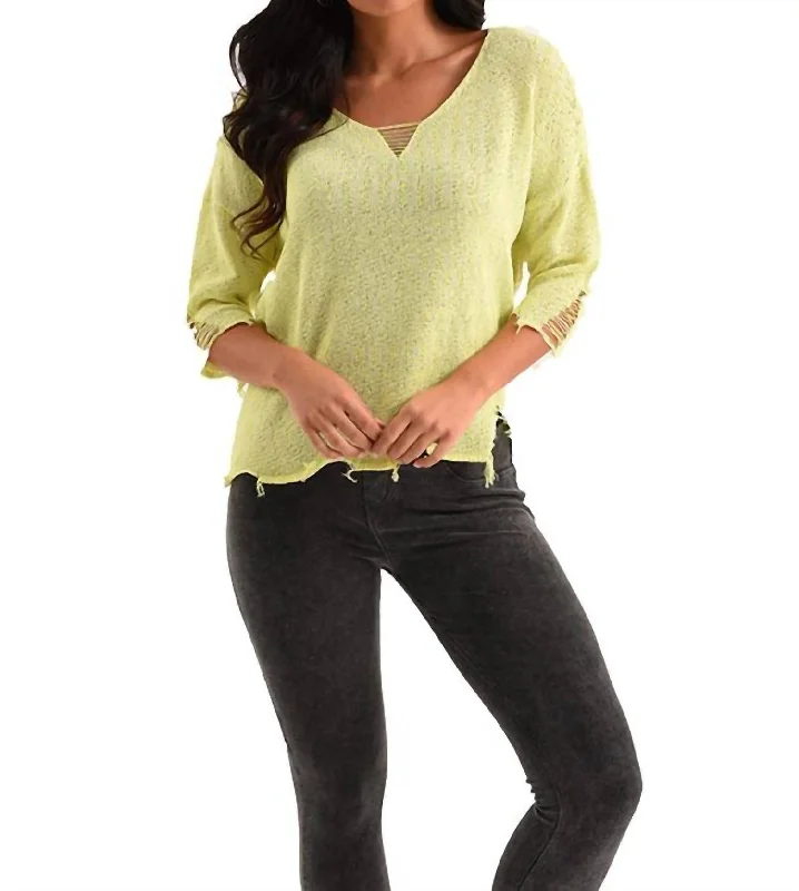 Sale Event, Prices Rock Kendall Raw Cut Crochet Top In Lime