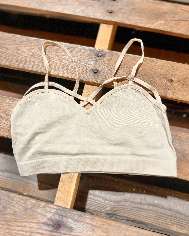 Big Discounts Taupe Bralette w/ Heart Neckline O/S