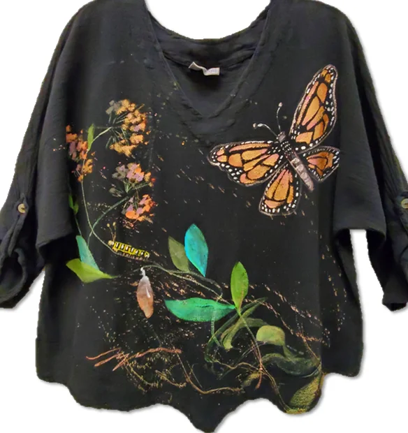 Modish Fashion Discounts Monarch Hand-Painted Top