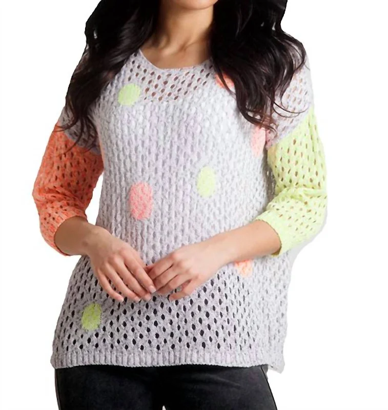 Top Deals Bubbles Crochet Top In Slate Multi