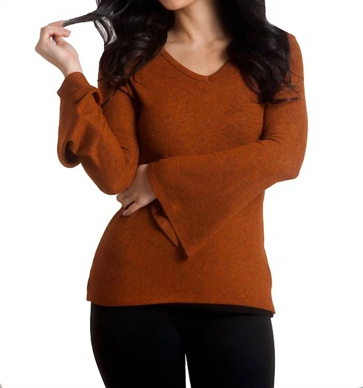 Flash Sales Supersoft Bell Sleeve Top In Spice