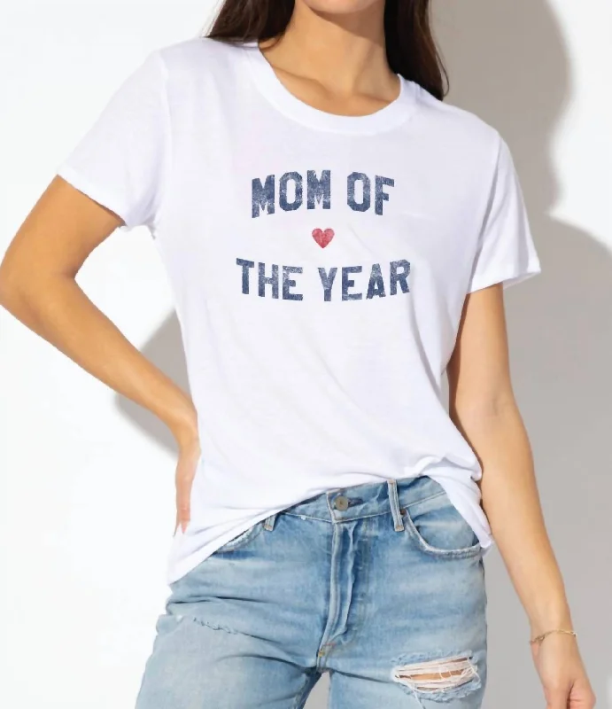 Chic & Modern Sales "mom Of The Year" Top In White