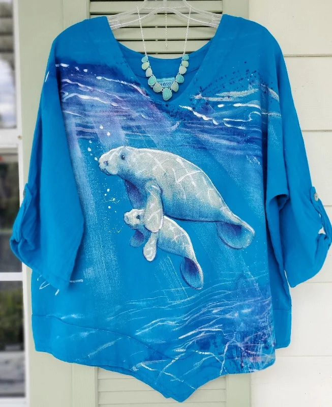 Popular Collection Manatee Lagoon Hand-Painted Top