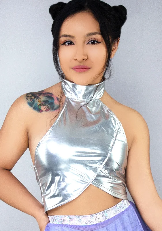 Avant-Garde Style Promotions Galactica Metallic Halter Top