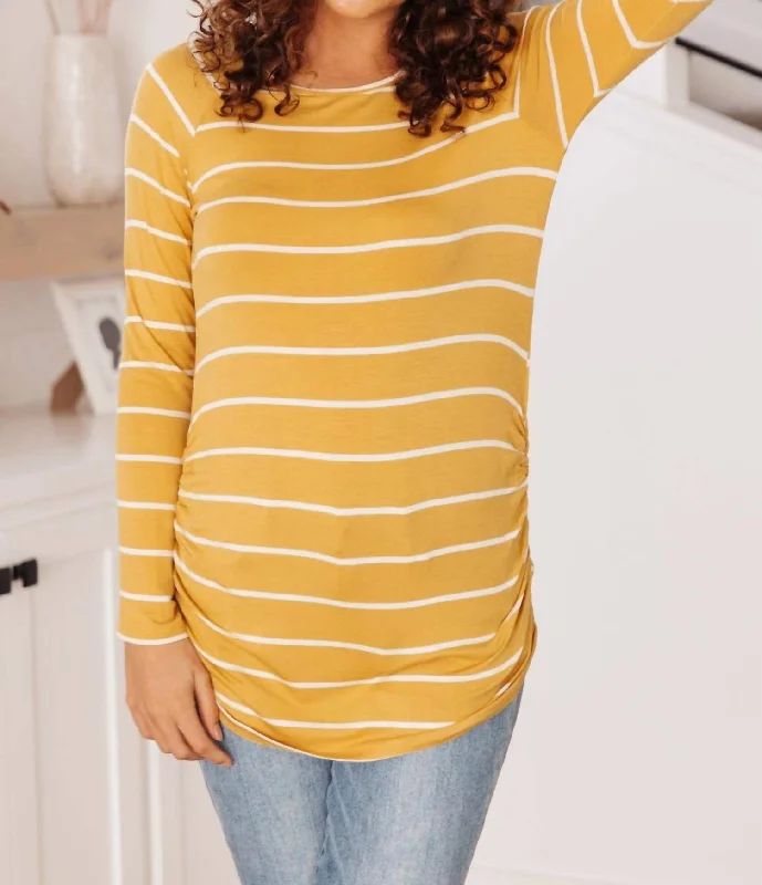 Limited Styles Sailing Stripes Top In Yellow