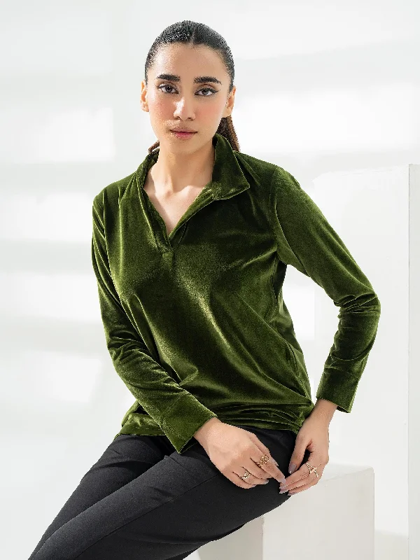 Elegant Style Dyed Velour Top