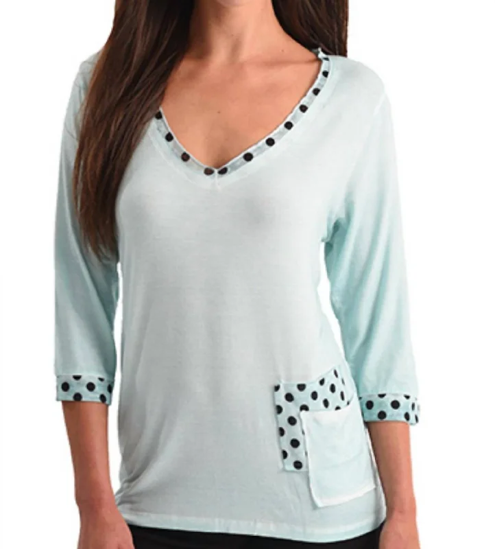 Browse Our Top Products Polkadot V-Neck Top In Mint