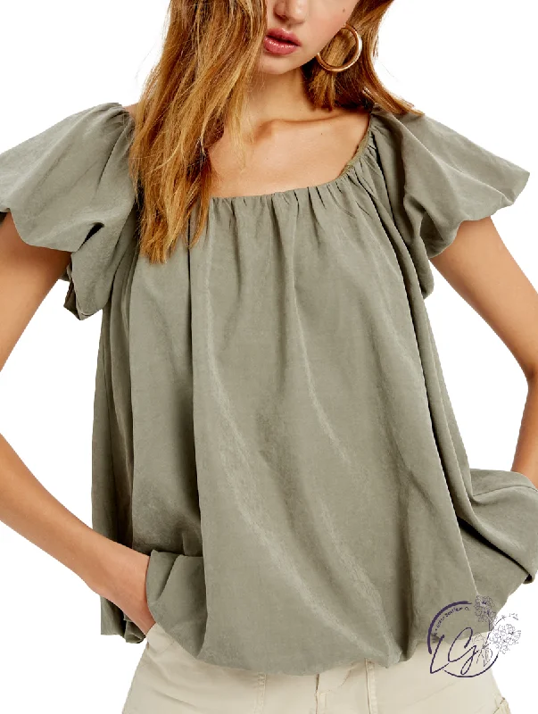 Bold Fashion Sales Make A Promise Balloon Sleeve Top