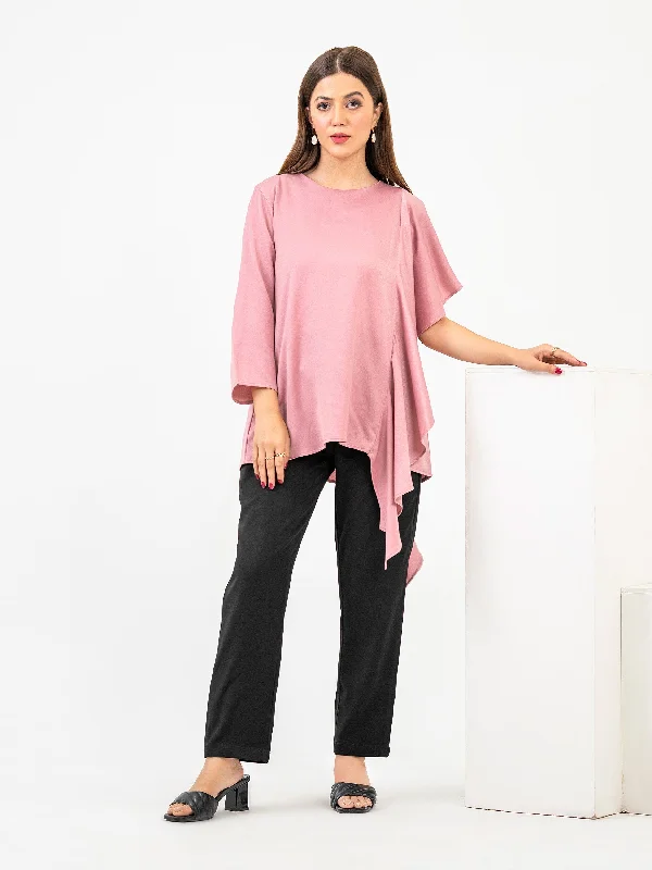 Sleek Style Discounts Viscose Ruffle Top-Dyed