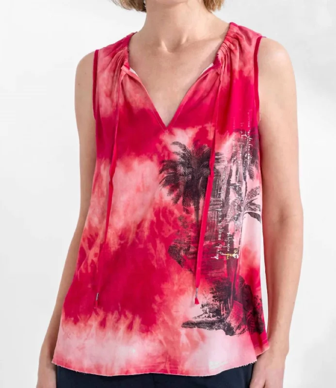 Affordable Luxury Fashion Go Quite A Stretch Top In Bloody Mary Batik